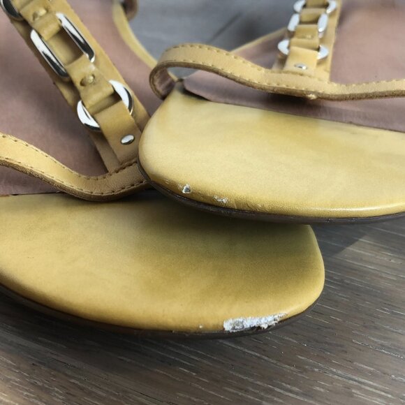 Franco Sarto Leather Sandals Pale Yellow Sz 9.5 - Picture 11 of 12
